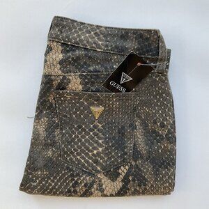 Guess Women’s Sexy Curve Mid Rise Skinny Jeans Make Printed Cropped Leg Size 25